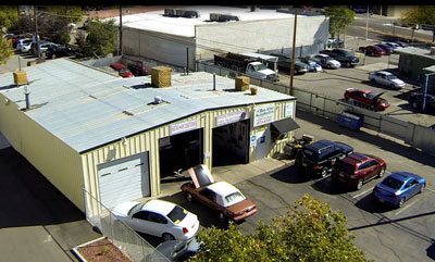 Beeline car repair shop aerial shot Albuquerque, NM