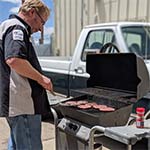 Master Mechanic Grilling Burgers for the Crew.
